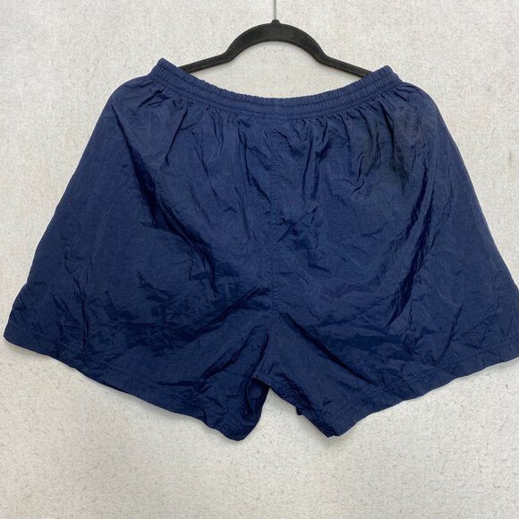 Vintage Nike Logo Swim Trunks Men's XL Blue Swoosh Shorts Black Tag - Picture 7 of 8